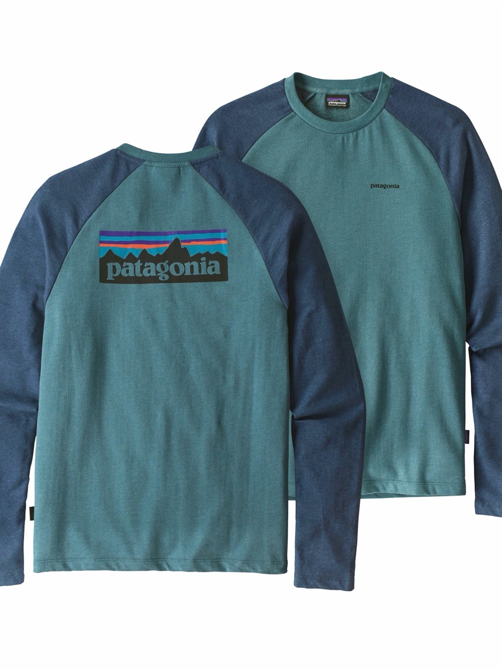Patagonia P-6 Logo Organic Cotton Two-Tone Crewneck Sweatshirt in Medium